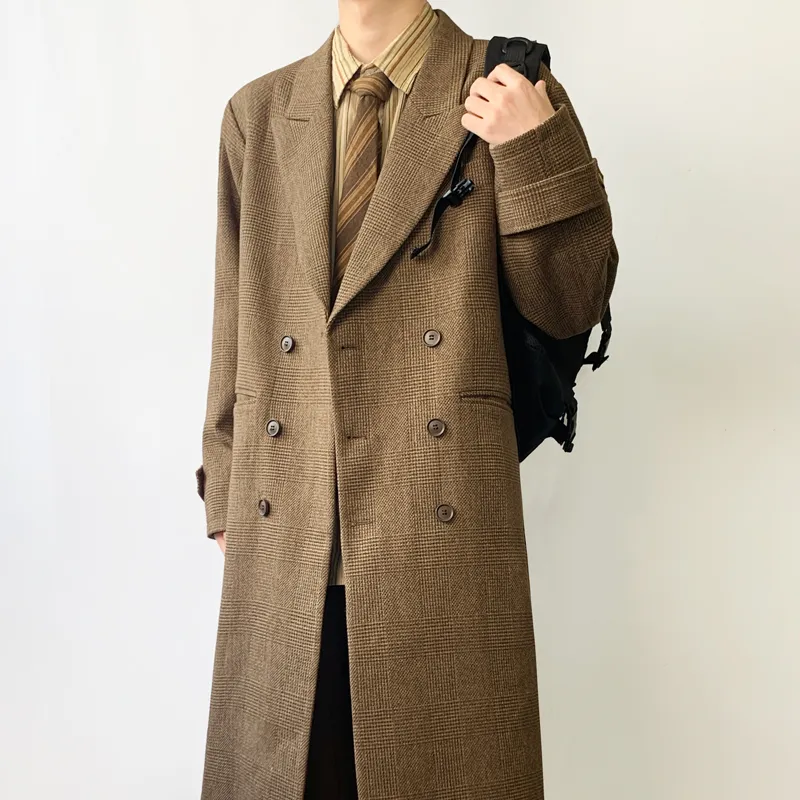 MUCUNSHU Coats Men Keshima DY01 Brown Woolen Coat-2