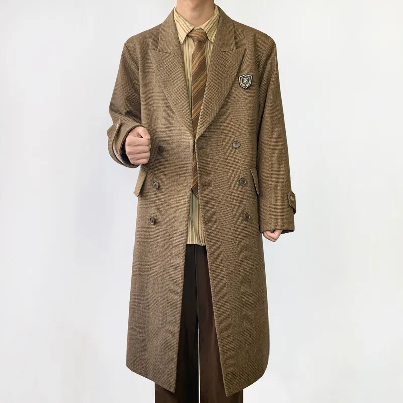 MUCUNSHU Coats Men Keshima DY01 Brown Woolen Coat-4