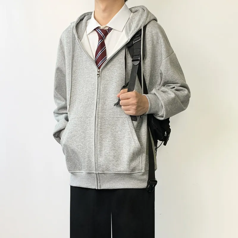 MUCUNSHU Sweatshirts Men KM001 Gray Hoodie-2