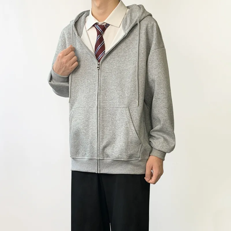MUCUNSHU Sweatshirts Men KM001 Gray Hoodie-5