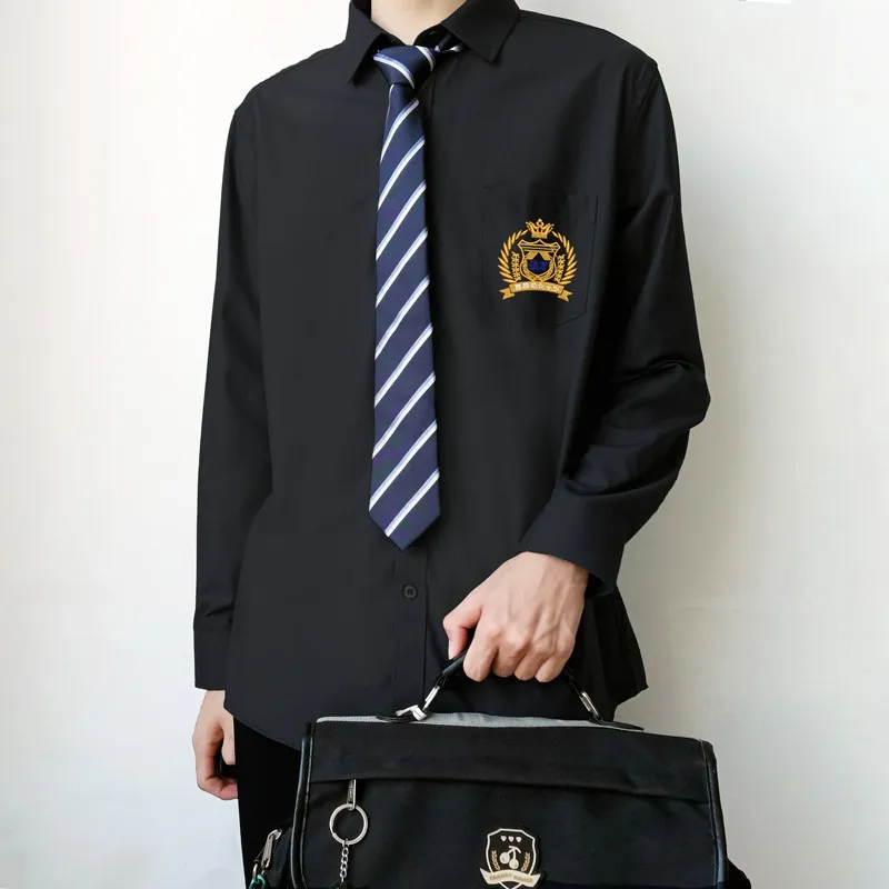 MUCUNSHU Shirts Men Black No Tie-10