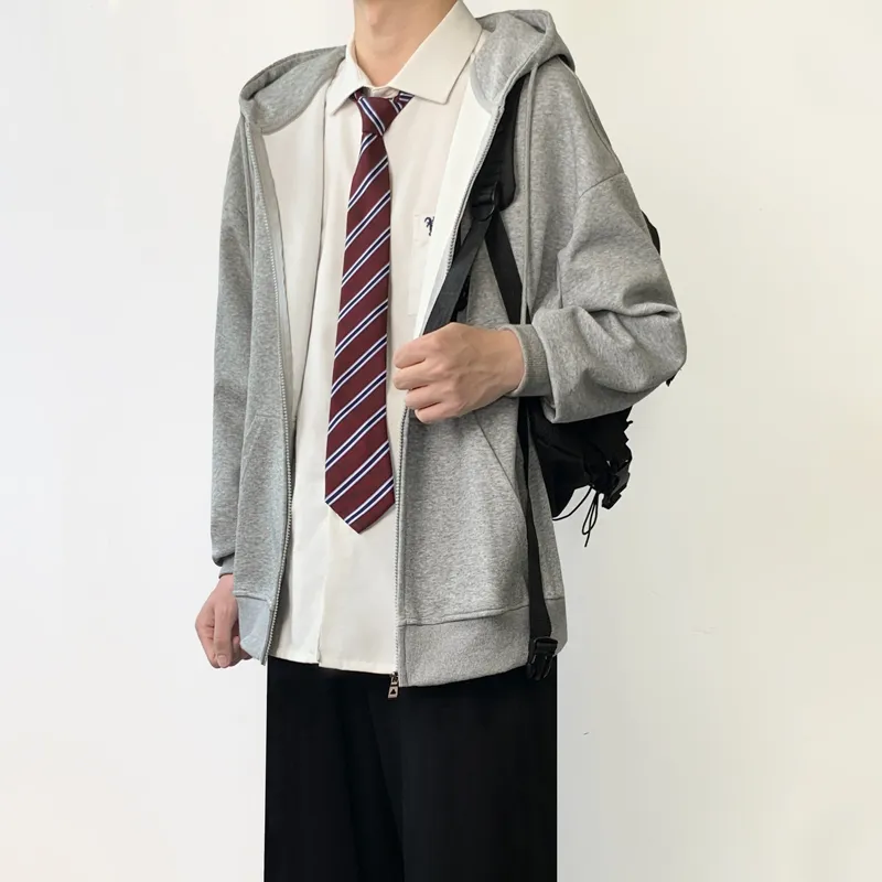 MUCUNSHU Sweatshirts Men KM001 Gray Hoodie-4