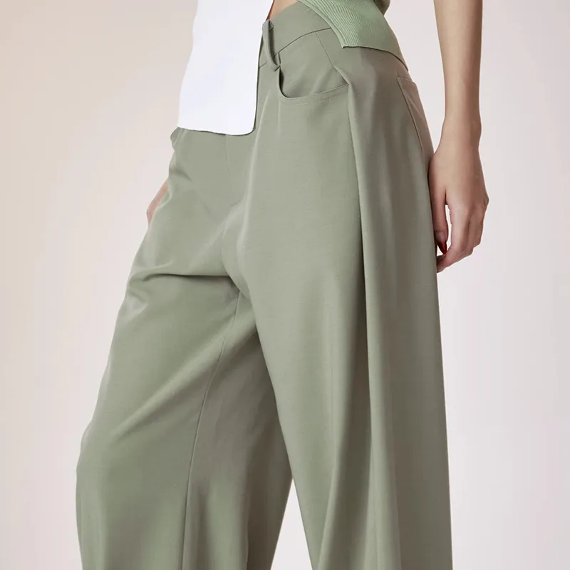 KIKAT Casual Pants Women's Green Gray-2