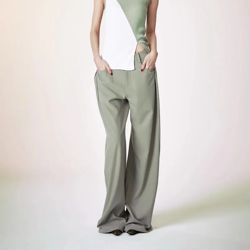 KIKAT Casual Pants Women's Green Gray-0