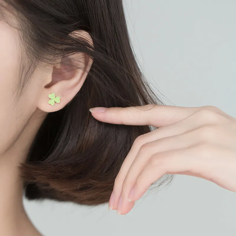 Blooming Petals S925 Silver/ceramic Stud Earrings Unisex-1