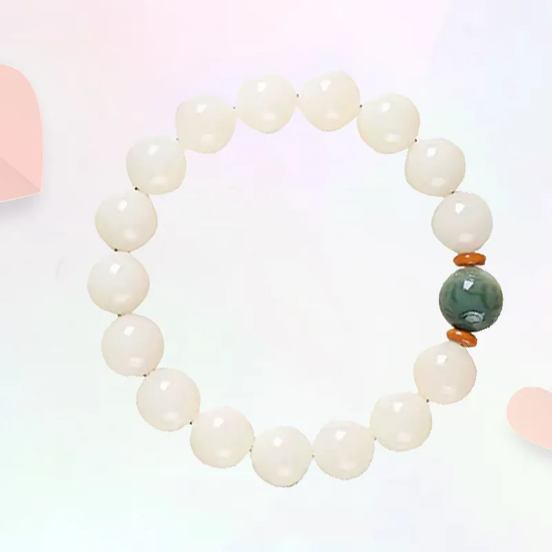 Blooming Petals White Jade Bodhi Bracelets Unisex-2