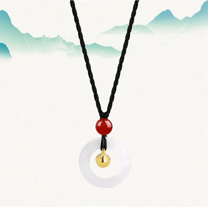 Blooming Petals White Jade Bodhi Necklaces Unisex-1