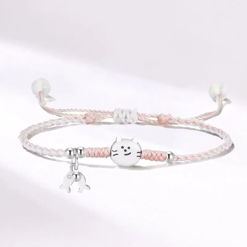 Blooming Petals Alloy Rope Bracelets Unisex-1