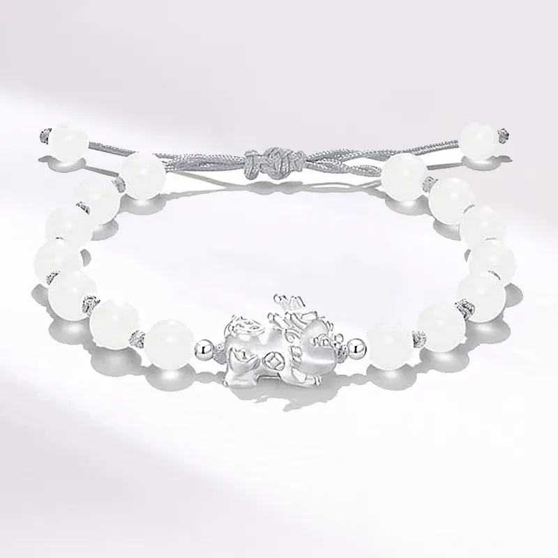 Blooming Petals White Jade Bodhi Bracelets Unisex-3