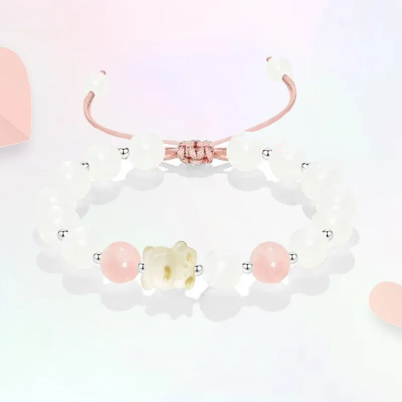 Blooming Petals White Jade Bodhi Bracelets Unisex-3