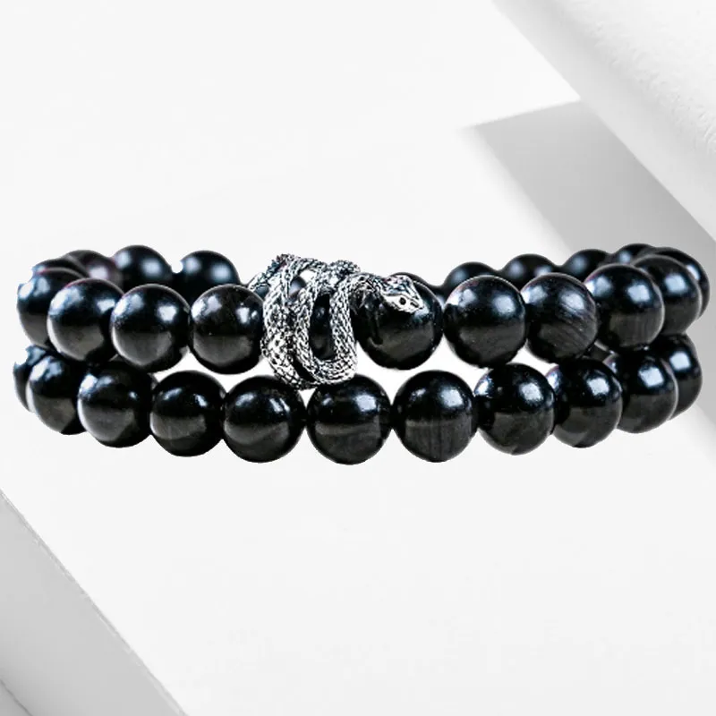 Blooming Petals Ebony Bracelets Unisex-2