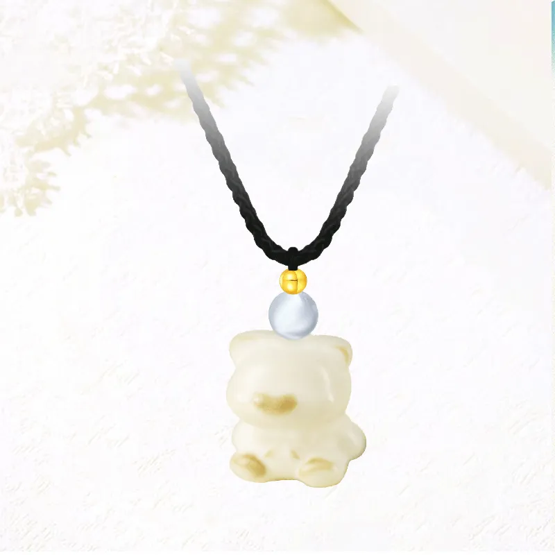 Blooming Petals White Jade Bodhi Necklaces Unisex-3