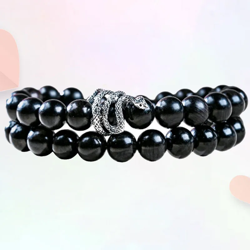 Blooming Petals Ebony Bracelets Unisex-5