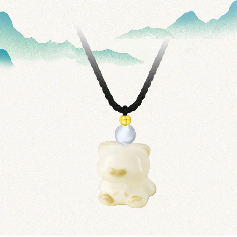 Blooming Petals White Jade Bodhi Necklaces Unisex-1