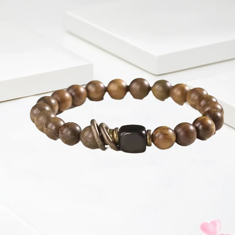 Blooming Petals Golden Sandalwood Bracelets Unisex-1