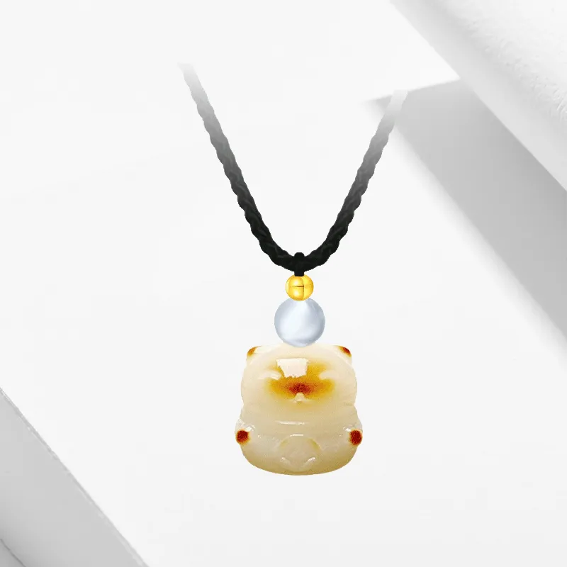 Blooming Petals White Jade Bodhi Necklaces Unisex-5