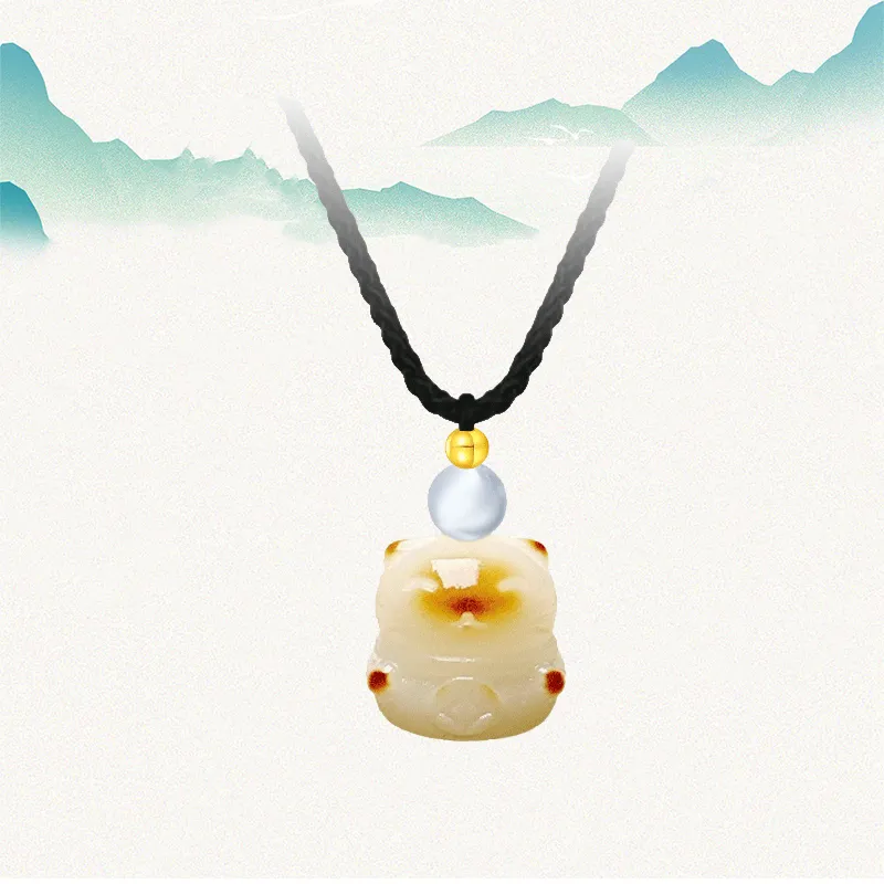 Blooming Petals White Jade Bodhi Necklaces Unisex-1