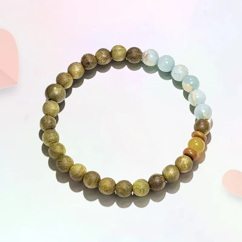 Blooming Petals Green Sandalwood Bracelets Unisex-3