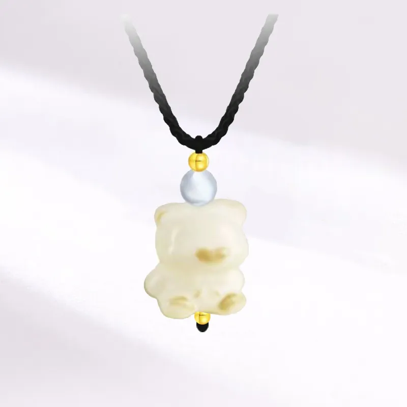 Blooming Petals White Jade Bodhi Necklaces Unisex-5