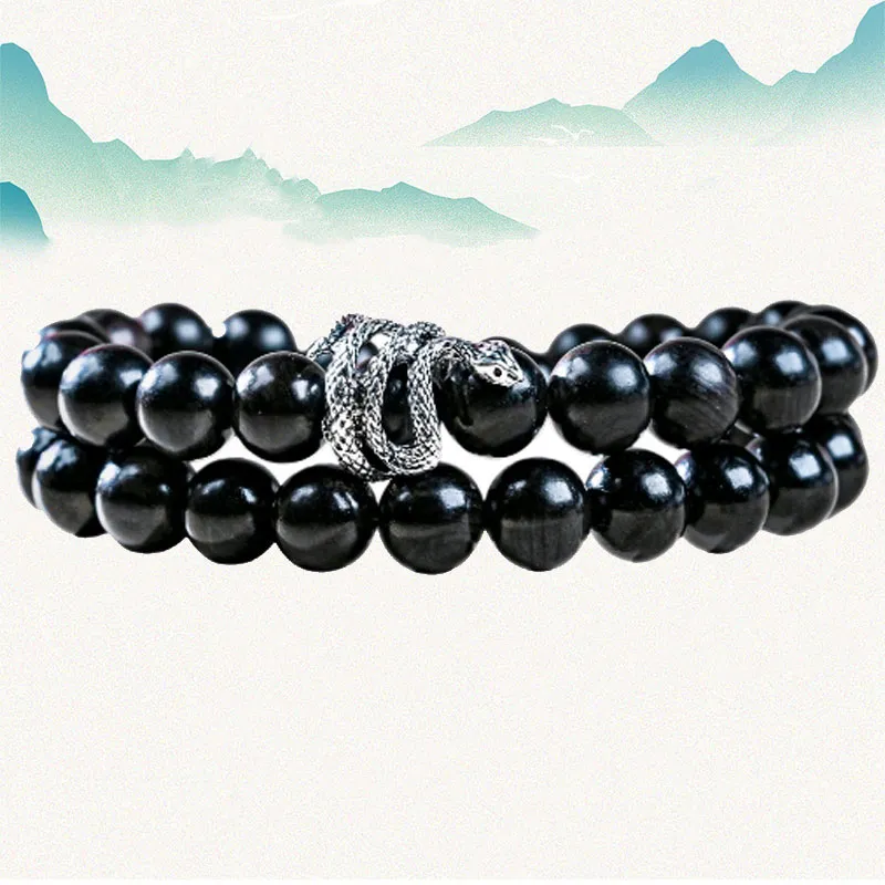 Blooming Petals Ebony Bracelets Unisex-4