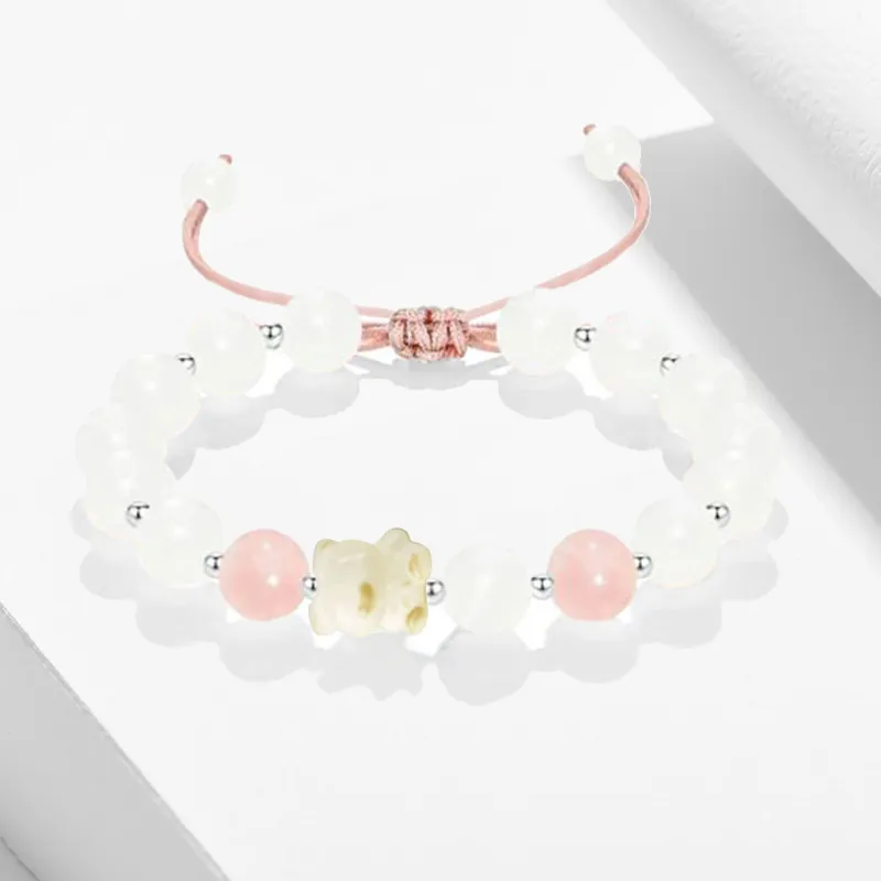 Blooming Petals White Jade Bodhi Bracelets Unisex-5