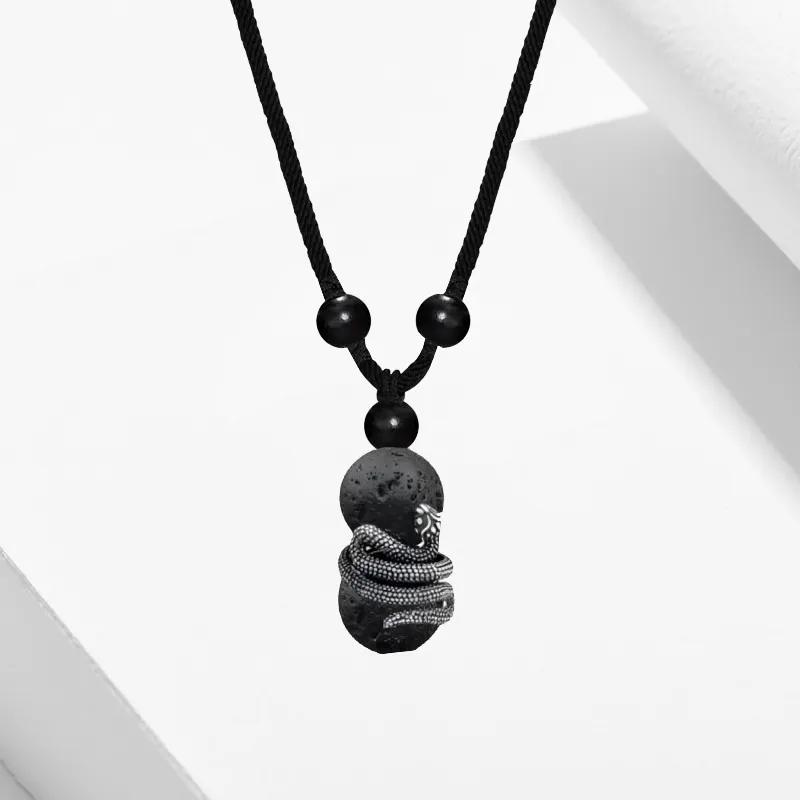 Blooming Petals Ebony Necklaces Unisex-2