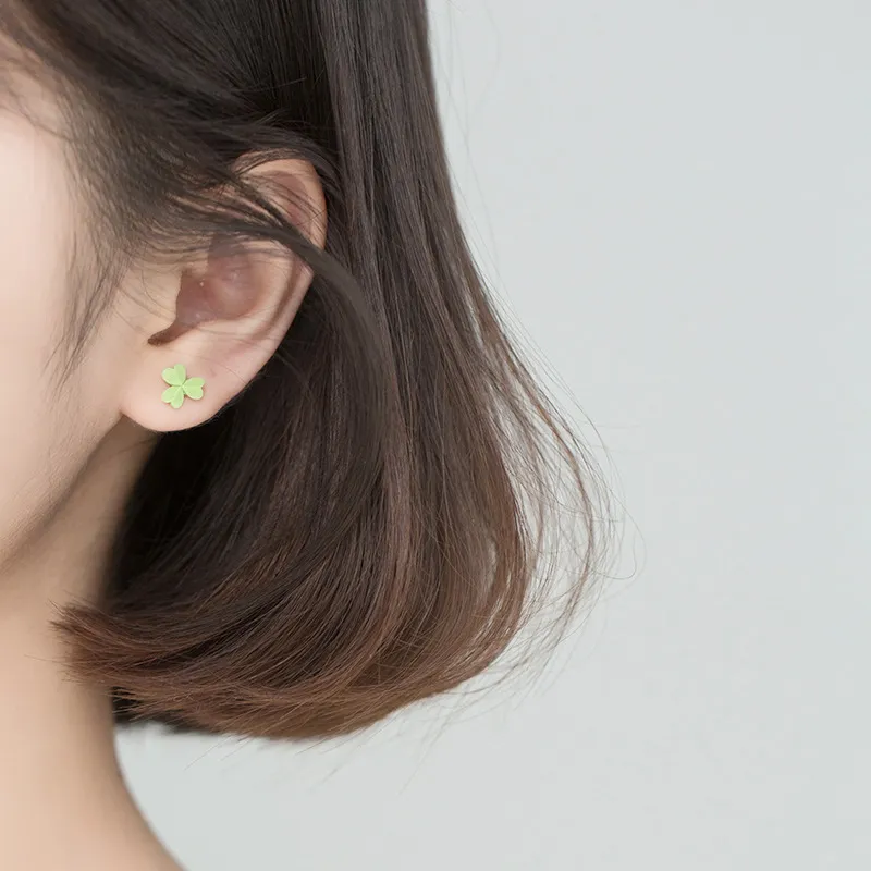 Blooming Petals S925 Silver/ceramic Stud Earrings Unisex-4