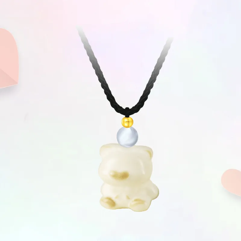 Blooming Petals White Jade Bodhi Necklaces Unisex-4