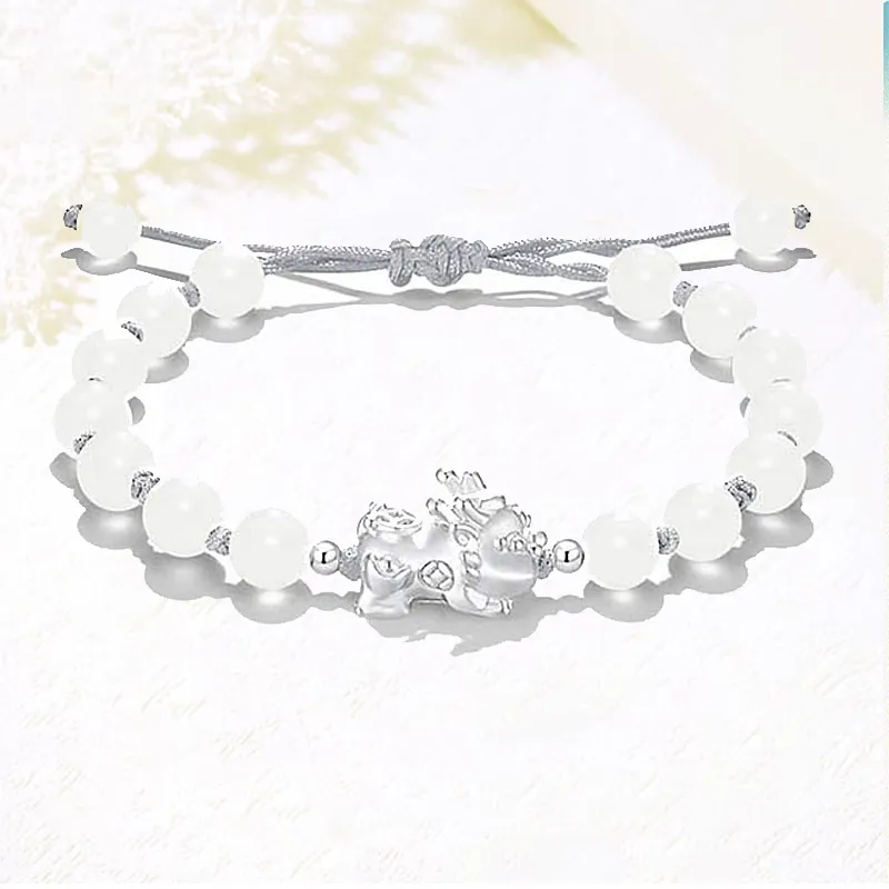 Blooming Petals White Jade Bodhi Bracelets Unisex-5