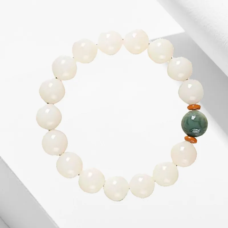 Blooming Petals White Jade Bodhi Bracelets Unisex-1