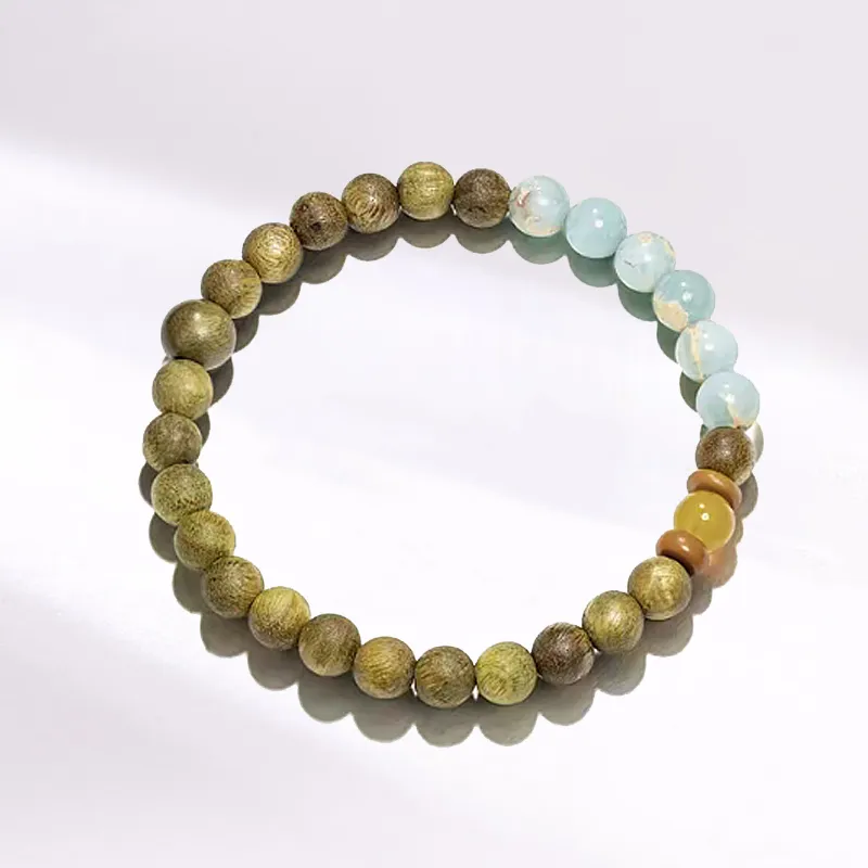 Blooming Petals Green Sandalwood Bracelets Unisex-5