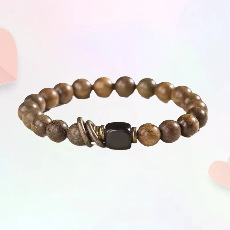 Blooming Petals Golden Sandalwood Bracelets Unisex-5