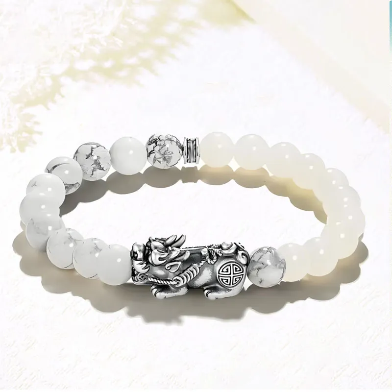 Blooming Petals White Jade Bodhi Bracelets Unisex-3