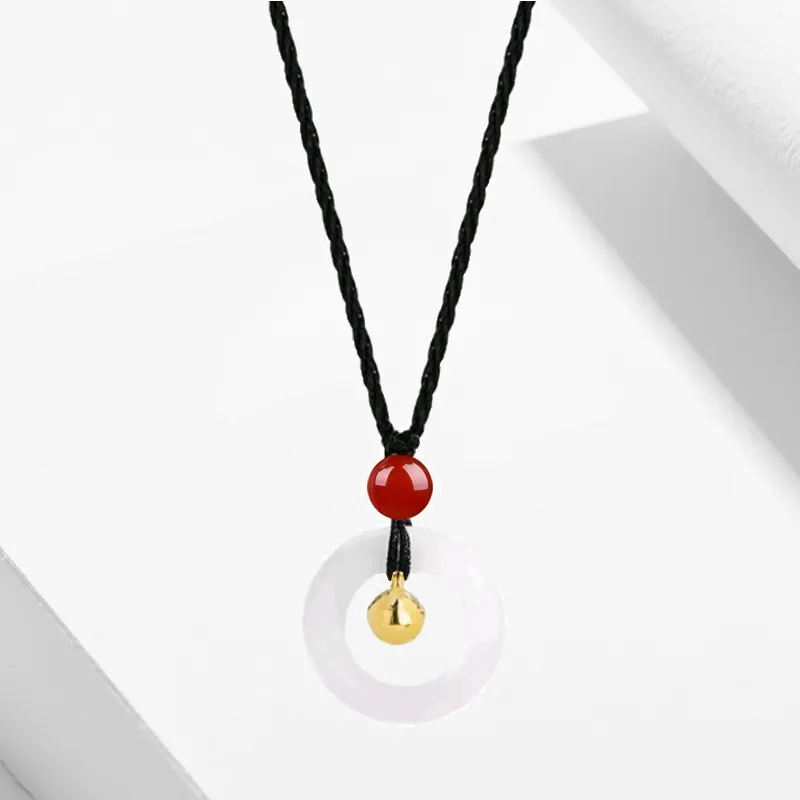 Blooming Petals White Jade Bodhi Necklaces Unisex-4