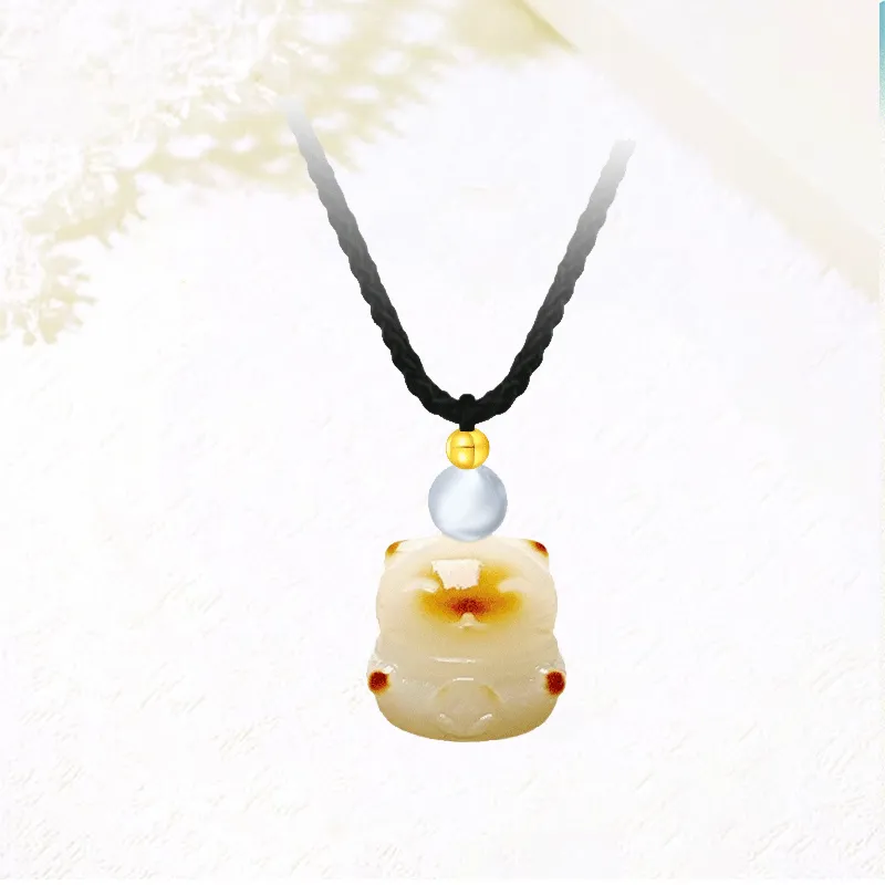 Blooming Petals White Jade Bodhi Necklaces Unisex-3
