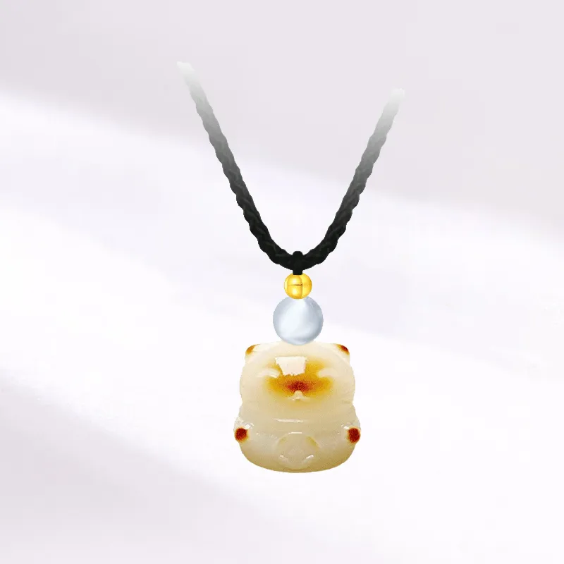 Blooming Petals White Jade Bodhi Necklaces Unisex-4