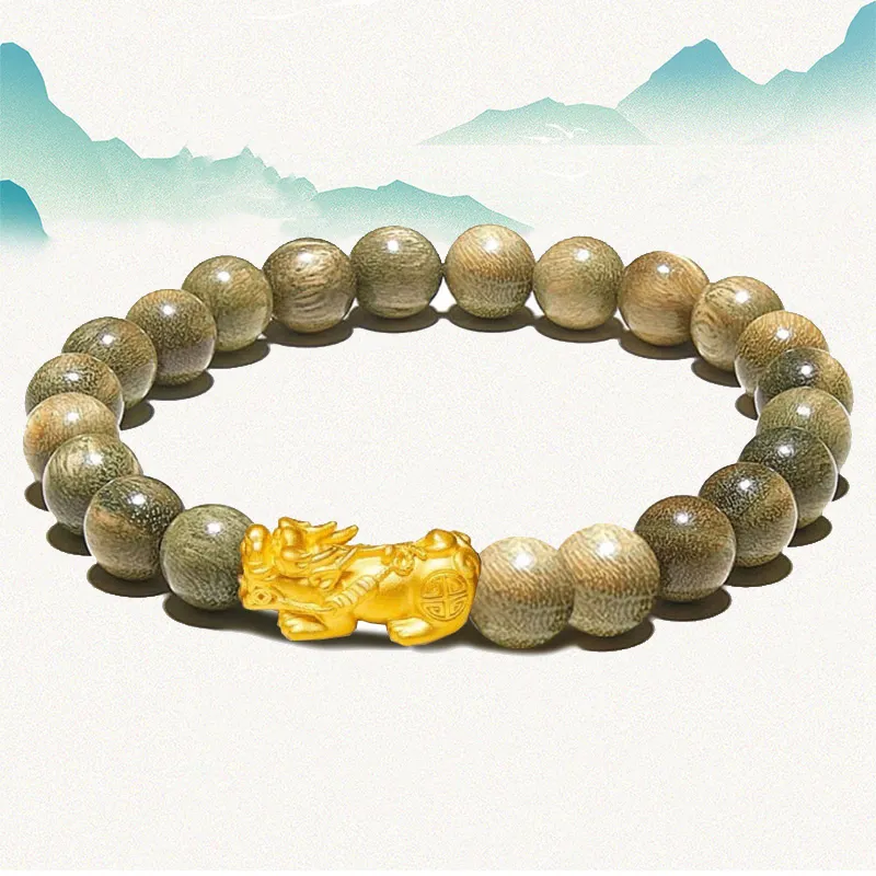 Blooming Petals Green Sandalwood Bracelets Unisex-1