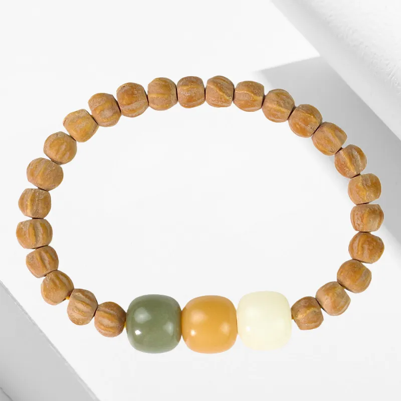 Blooming Petals Cacumen Platycladi Seeds Bracelets Unisex-5