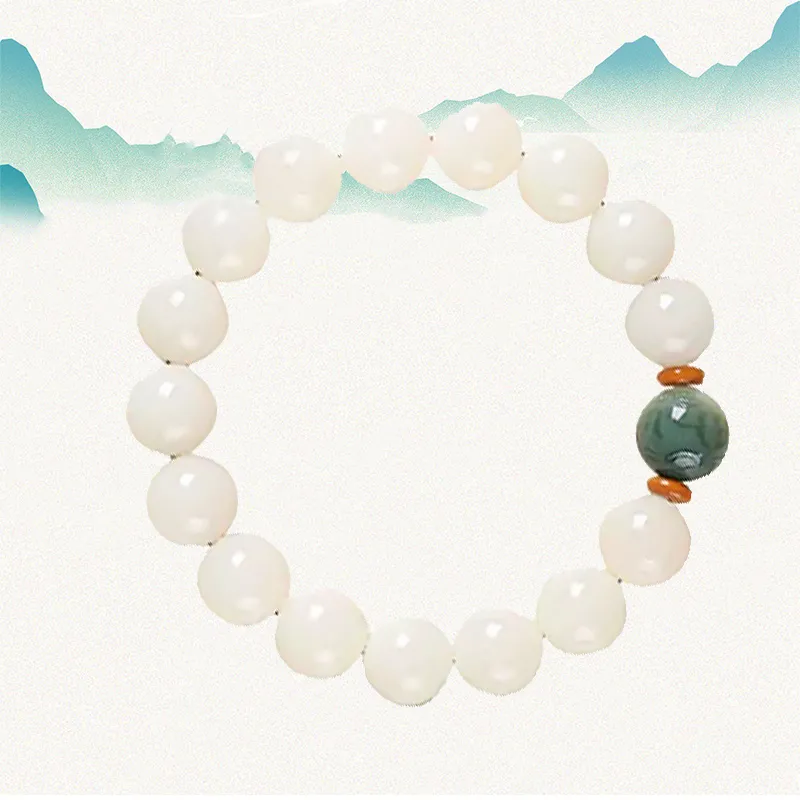Blooming Petals White Jade Bodhi Bracelets Unisex-4