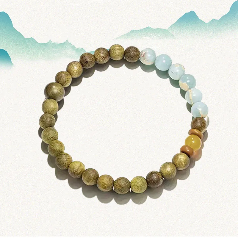 Blooming Petals Green Sandalwood Bracelets Unisex-2