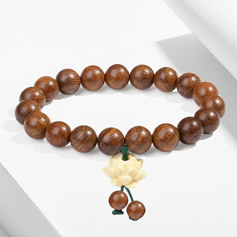 Blooming Petals Golden Sandalwood Bracelets Unisex-3