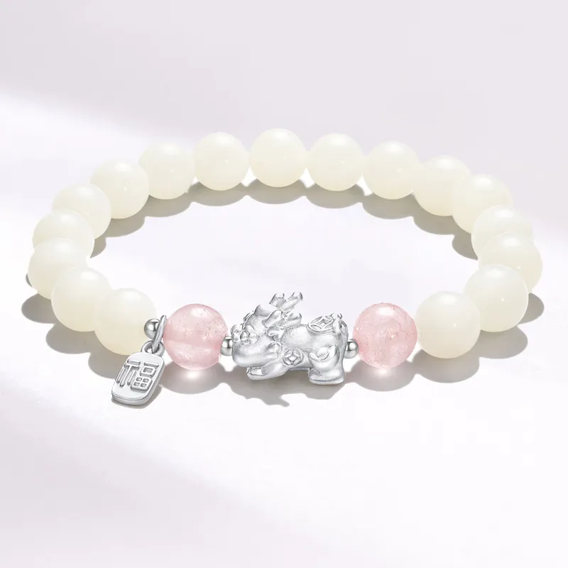 Blooming Petals White Jade Bodhi Bracelets Unisex-2