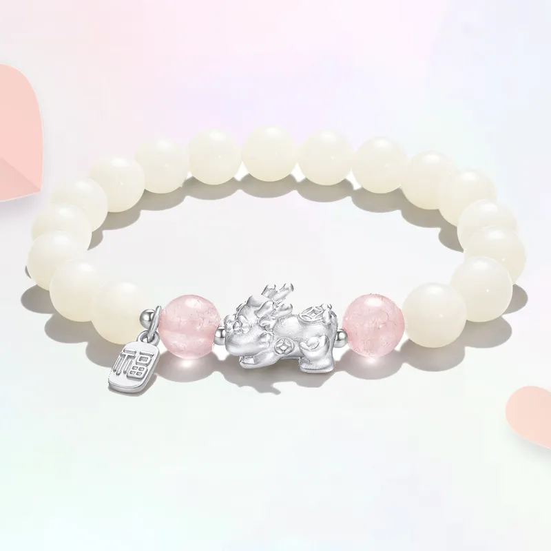 Blooming Petals White Jade Bodhi Bracelets Unisex-4