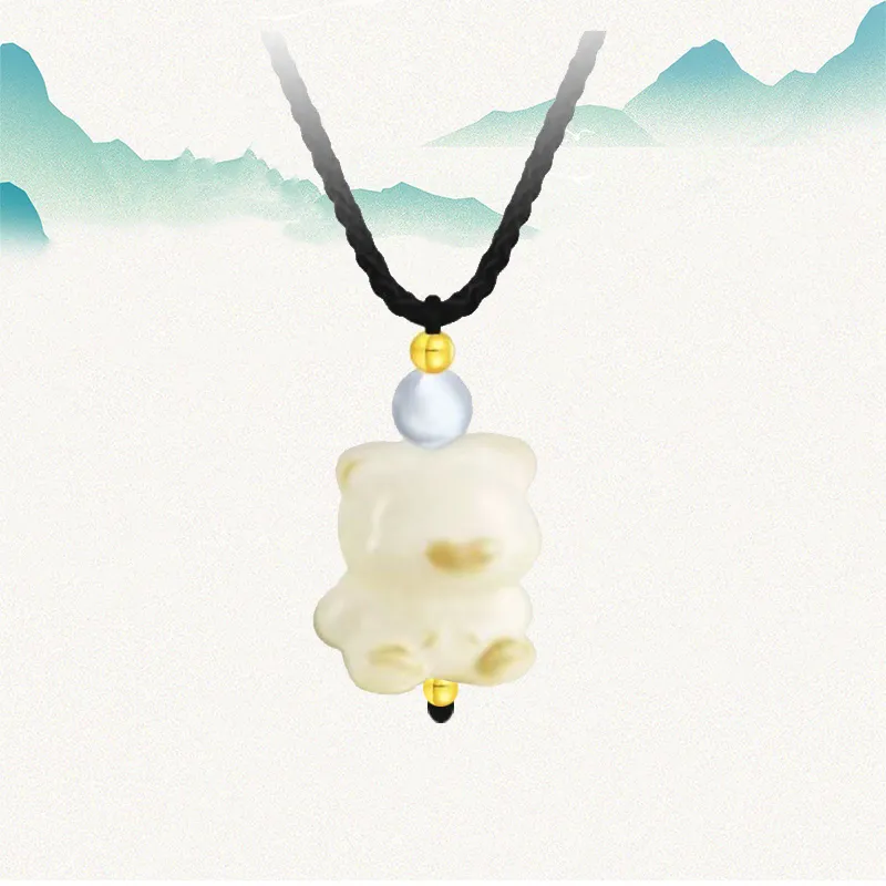 Blooming Petals White Jade Bodhi Necklaces Unisex-3