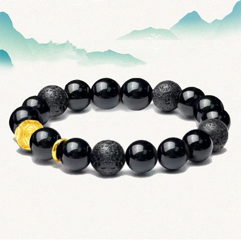 Blooming Petals Ebony Bracelets Unisex-5