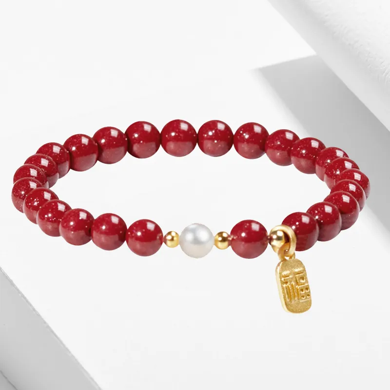 Blooming Petals Cinnabar Bracelets Unisex-4