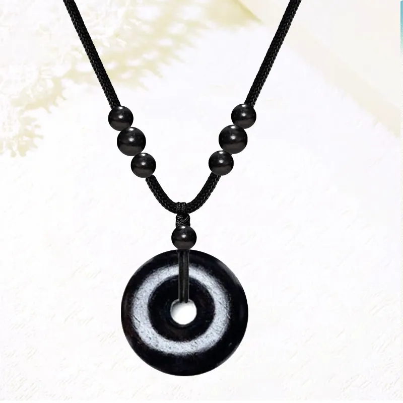 Blooming Petals Ebony Necklaces Unisex-2