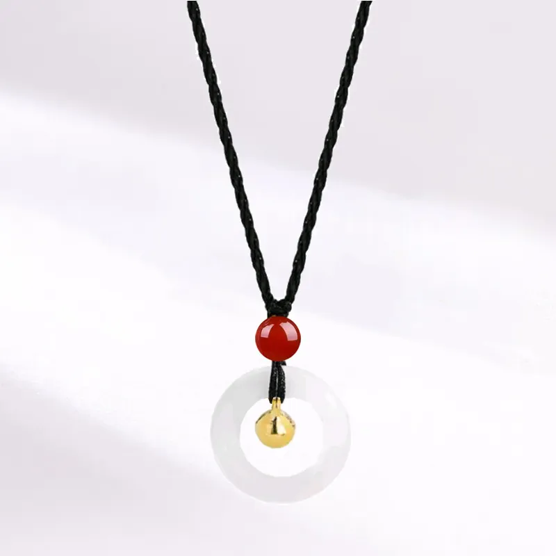 Blooming Petals White Jade Bodhi Necklaces Unisex-5