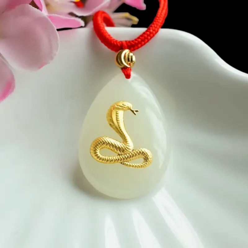 Harf Hetian Jade Necklaces White Jade/Pale Greenish White Jade Unisex-22