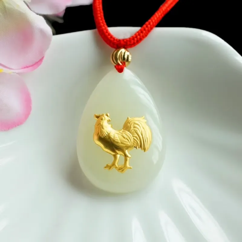 Harf Hetian Jade Necklaces White Jade/Pale Greenish White Jade Unisex-11